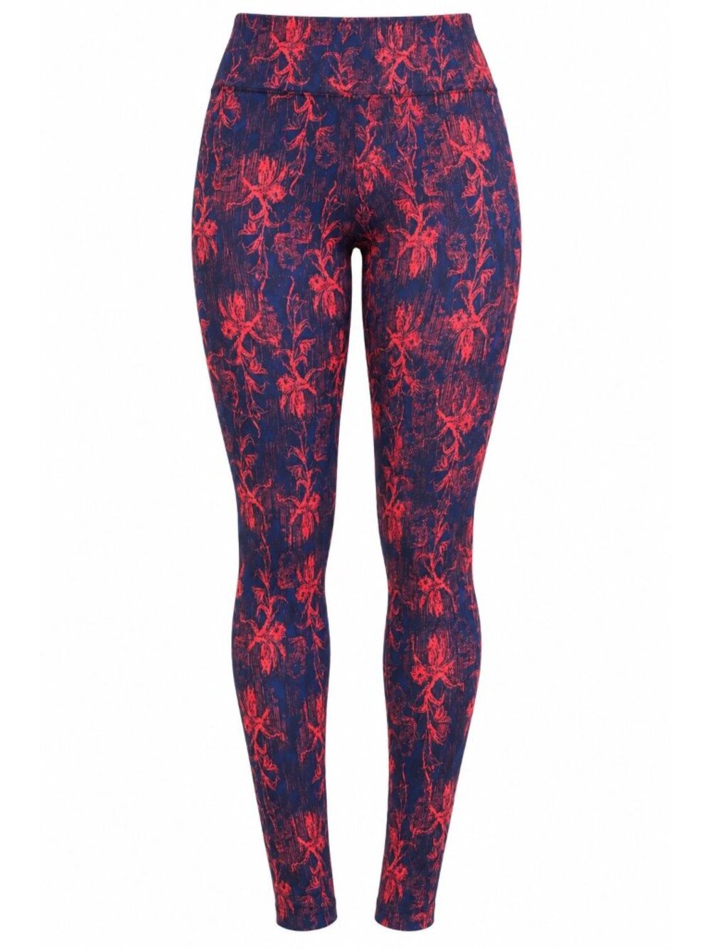 LuLaRoe Small Navy Red Floral Leggings One Size Buttery Soft Stretch Casual Boho
